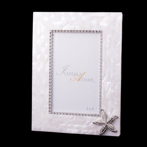 4 x 6 Mother of Pearl Starfish Picture Frame Featuring Premium® Crystal