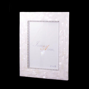 4 x 6 Mother of Pearl Picture Frame Featuring White Opal Premium © Crystals