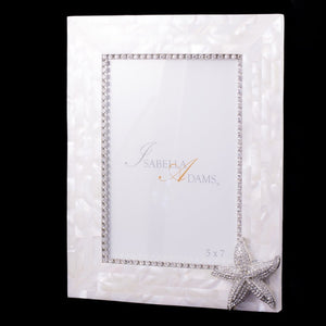 5 x 7 Mother of Pearl Starfish Picture Frame Featuring Premium Crystal