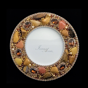 Tiger's Eye Gemstone Picture Frame Featuring Topaz Premium Crystal