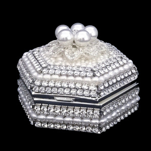 Pearl Hexagon Box Featuring Premium Crystals