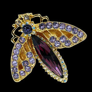 Crystallized Firefly Brooch Pin Featuring Premium Crystals