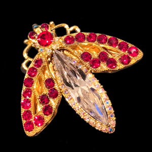 Crystallized Firefly Brooch Pin Featuring Premium Crystals