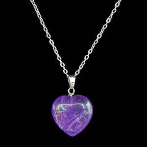 Amethyst Gemstone Heart Necklace