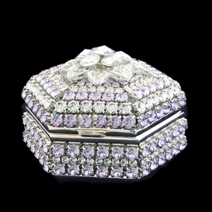 Amethyst Flower Hexagon Box Featuring Premium Crystals