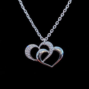 Locking Hearts Necklace Featuring Swarovski © Crystals