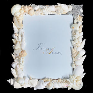 8 x 10 Starfish Picture Frame Featuring White Sea Shells