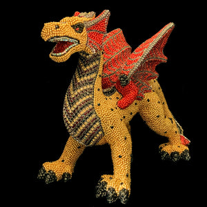 Large Dragon Statuette Featuring Siam, Jet, & Gold Swarovski © Crystals