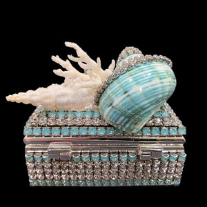 Pacific Opal Shell Cluster Ring Box Featuring Premium Crystal