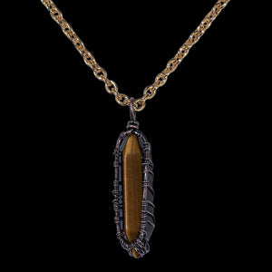 Tiger's Eye Crystal "Tree of Life" Cabochon Necklace