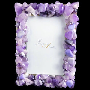 Amethyst & Violet Gemstone 4 x 6 Picture Frame Featuring Premium Crystal