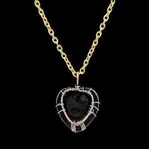 Onyx Crystal "Heart Tree of Life" Cabochon Necklace