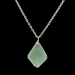 Aventurine Diamond "Tree of Life" Cabochon Gemstone Necklace