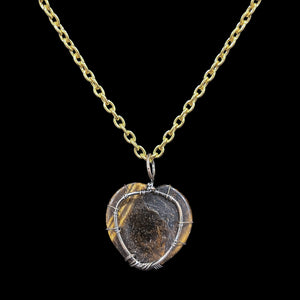 Tiger's Eye Crystal "Heart Tree of Life" Cabochon Necklace