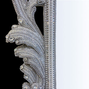 Baroque Style Wall Mirror - Premium Crystals & Freshwater Pearls