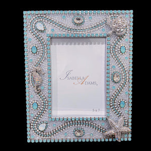 Sea Life 5 x 7 Picture Frame featuring Pacific & White Opal Premium Crystal