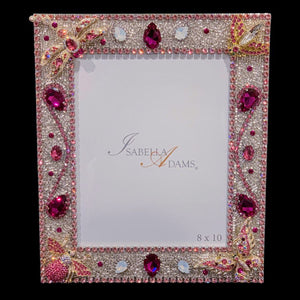 8 x 10 Rose Pink Crystallized Bug Picture Frame Featuring Premium Crystal