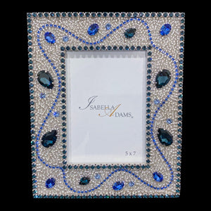 5 x 7 Montana Blue Crystallized Picture Frame Featuring Premium Crystal