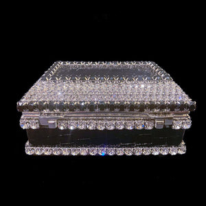 Black Crocodile Keepsake Box Featuring Premium Crystal