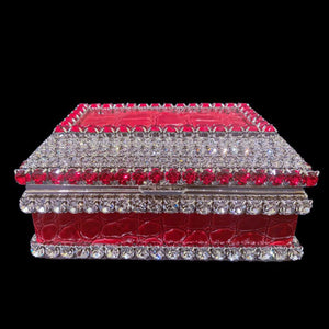 Red Crocodile Keepsake Box Featuring Premium Crystal