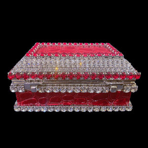 Red Crocodile Keepsake Box Featuring Premium Crystal