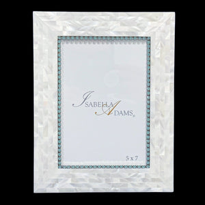 Mother of Pearl 5 x 7 Picture Frame Featuring Pacific Opal Premium Crystal