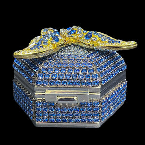 Sapphire Mix Butterfly Hexagon Box Featuring Premium Crystals