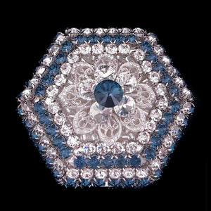 Sapphire Flower Hexagon Box Featuring Premium Crystals