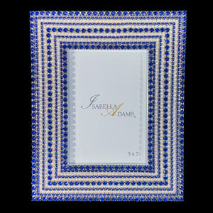 5 x 7 Picture Frame Featuring Sapphire Swarovski © Crystals and Freshwater Pearls