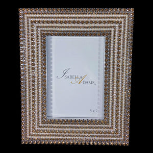 5 x 7 Picture Frame Featuring Light Smoked Topaz Swarovski © Crystals and Freshwater Pearls