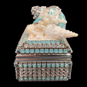 Pacific Opal Shell Cluster Ring Box Featuring Premium Crystal