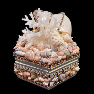 Topaz Hexagon Box Featuring Premium Crystals & Natural Seashells