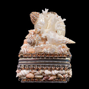 Topaz Shell Cluster Ring Box Featuring Premium Crystal