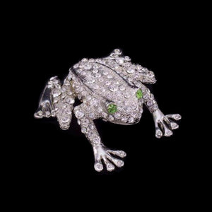 Rivet the Frog Paperweight Collectible Featuring Premium Crystals | Peridot Eyes