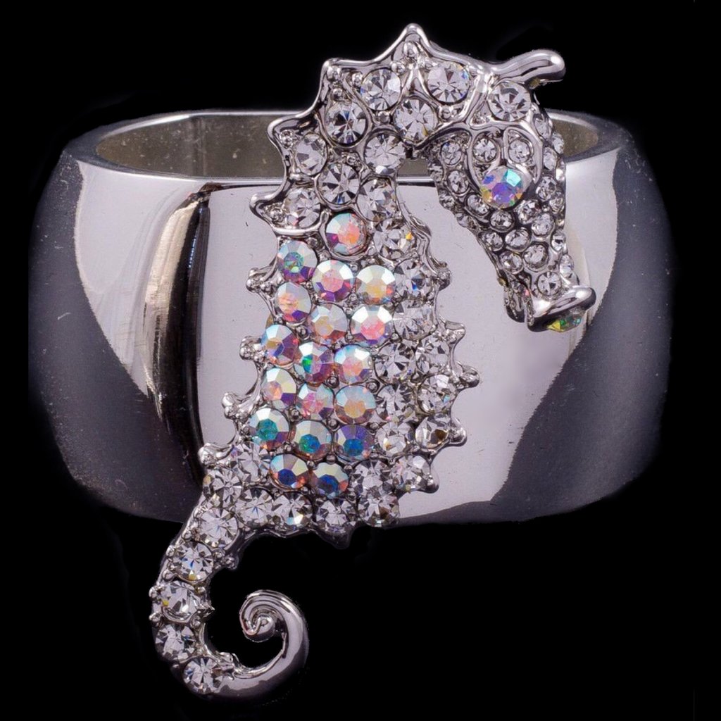 Sea Horse Napkin Rings Featuring Swarovski © Crystals Set of 4