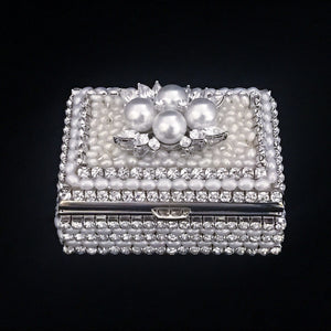 Four Pearl Ring Box Featuring Premium Crystal