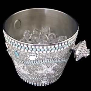 Inside of Sea Life Champagne Ice Bucket Featuring Pacific Opal Swarovski © Crystals