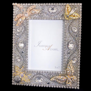 5 x 7 Silver Shade Crystallized Bug Picture Frame Featuring Premium Crystal