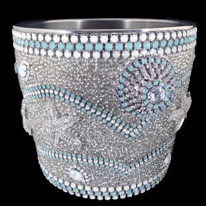 Side of Sea Life Champagne Ice Bucket Featuring Pacific Opal Swarovski © Crystals